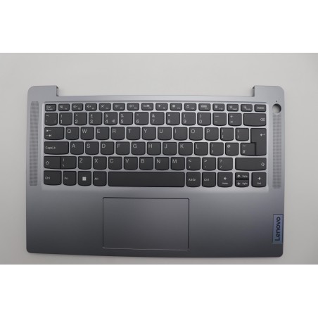 Lenovo 5CB1M46364 Palmrest Top Case con tastiera, Inglese Regno Unito, Grigio artico, Impronta digitale