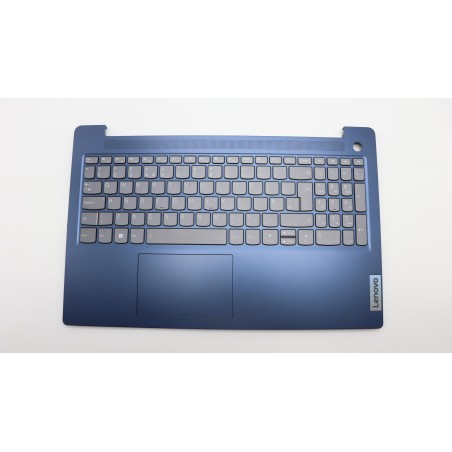 Lenovo 5CB1M47001 Palmrest Top Case con tastiera, Inglese Regno Unito, Blu scuro, Retroilluminazione, Impronta digitale