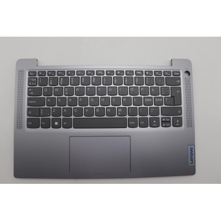 Lenovo 5CB1M47619 Palmrest Top Case con tastiera, Europa del Nord, Grigio artico, Impronta digitale