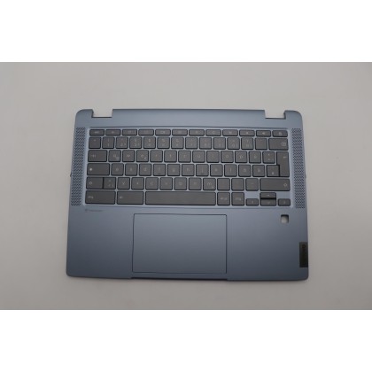 Lenovo 5CB1M49536 Palmrest Top Case con tastiera, Tedesco, Blu pietra, Retroilluminazione, Impronta digitale