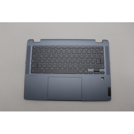 Lenovo 5CB1M49536 Palmrest Top Case con tastiera, Tedesco, Blu pietra, Retroilluminazione, Impronta digitale