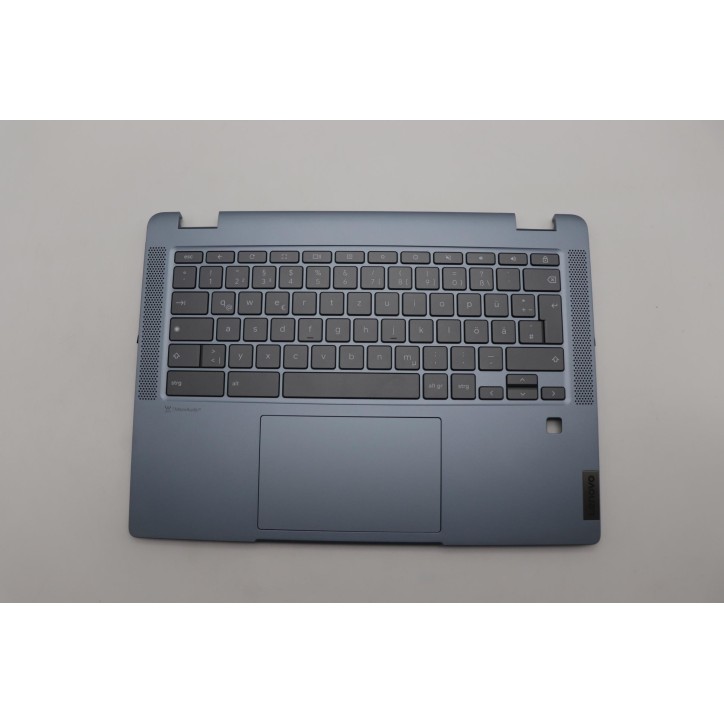 Lenovo 5CB1M49536 Palmrest Top Case con tastiera, Tedesco, Blu pietra, Retroilluminazione, Impronta digitale