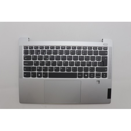 Lenovo 5CB1P49468 Palmrest Top Case con tastiera, Belga, grigio nuvola, Senza retroilluminazione, Lettore di impronte digitali, 