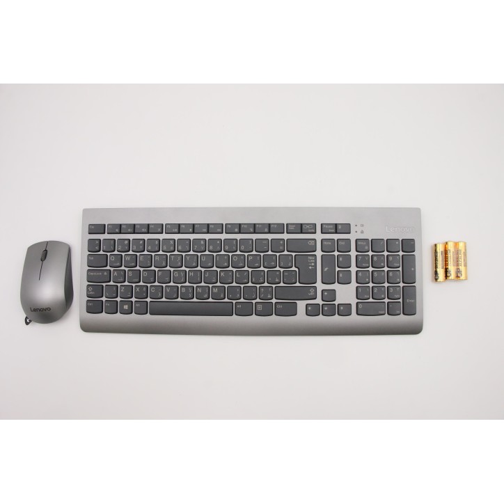 Lenovo 5KM0U87431 Tastiera_mouse, 2,4 G, Arabo, Grigio, Senza retroilluminazione