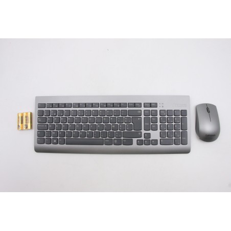 Lenovo 5KM0U87433 Tastiera_mouse, 2,4 G, Inglese (Belgio), Grigio, Senza retroilluminazione