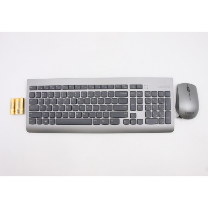 Lenovo 5KM0U87466 Tastiera_mouse, 2,4 G, Inglese (Stati Uniti/Europa), grigio