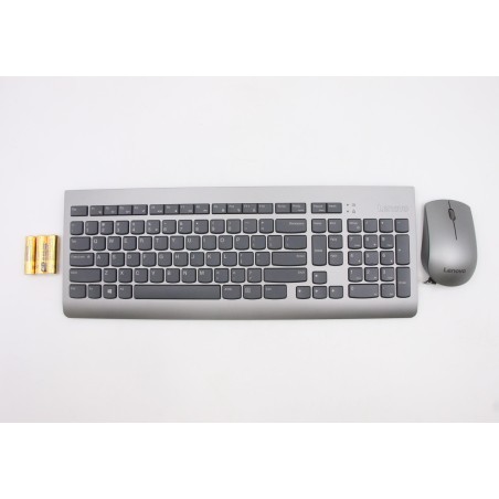 Lenovo 5KM0U87466 Tastiera_mouse, 2,4 G, Inglese (Stati Uniti/Europa), grigio