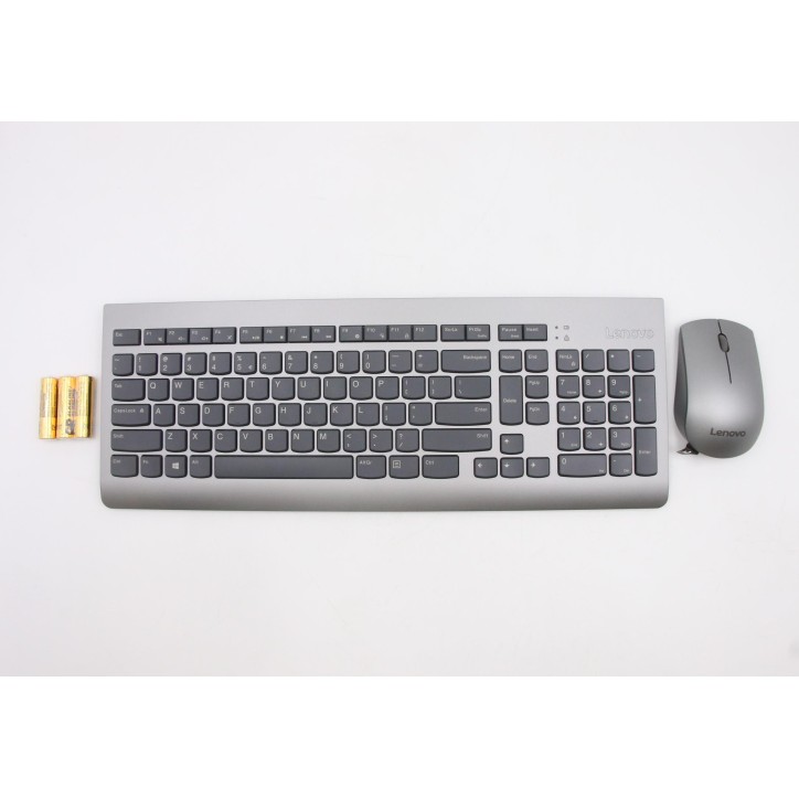 Lenovo 5KM0U87466 Tastiera_mouse, 2,4 G, Inglese (Stati Uniti/Europa), grigio