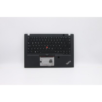 Lenovo 5M10V16663 Palmrest Top Case con tastiera, Islandese, nero, Retroilluminazione, Lettore di impronte digitali