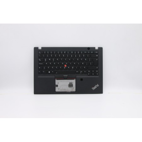 Lenovo 5M10V16663 Palmrest Top Case con tastiera, Islandese, nero, Retroilluminazione, Lettore di impronte digitali