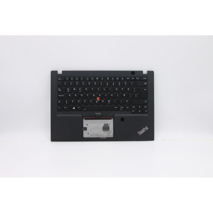 Lenovo 5M10V16663 Palmrest Top Case con tastiera, Islandese, nero, Retroilluminazione, Lettore di impronte digitali