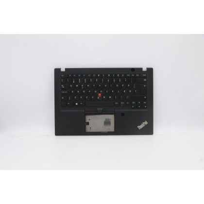 Lenovo 5M10V16713 Palmrest Top Case con tastiera, Danese, nero, Lettore di impronte digitali, UK