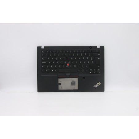 Lenovo 5M10V16713 Palmrest Top Case con tastiera, Danese, nero, Lettore di impronte digitali, UK