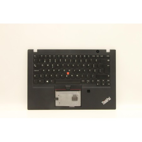 Lenovo 5M10V16749 Palmrest Top Case con tastiera, Portoghese, nero, Lettore di impronte digitali