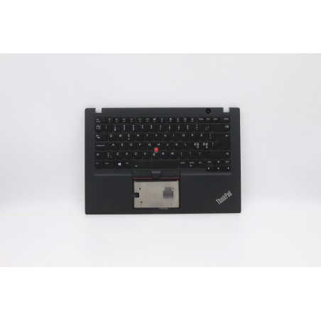 Lenovo 5M10V16819 Palmrest Top Case con tastiera, Europa del Nord, Nero, Retroilluminazione