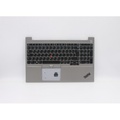 Lenovo 5M10V16931 Palmrest Top Case con tastiera, Francese canadese 058, argento, Senza retroilluminazione, UK