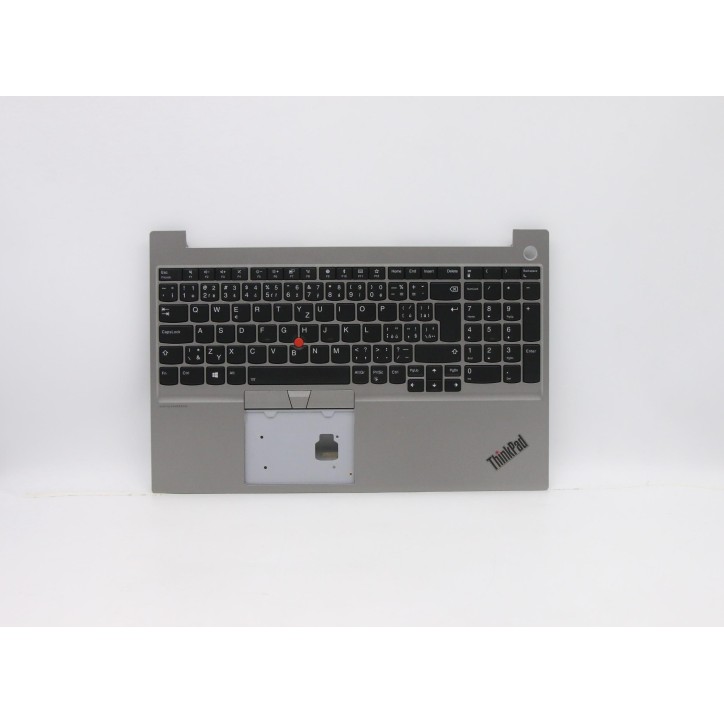 Lenovo 5M10V16979 Palmrest Top Case con tastiera, Ceco/Slovacco, argento, Retroilluminazione, UK