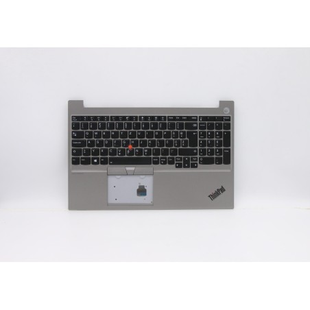 Lenovo 5M10V16980 C-Cover with keyboard, Slovenian, Silver, Backlight, UK