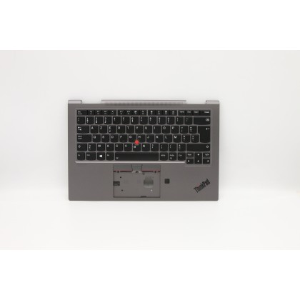 Lenovo 5M10V24839 Palmrest Top Case con tastiera, Belga, grigio ferro, WLAN, UK