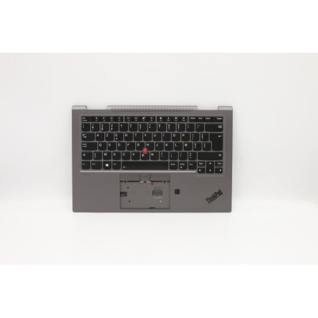 Lenovo 5M10V24839 Palmrest Top Case con tastiera, Belga, grigio ferro, WLAN, UK