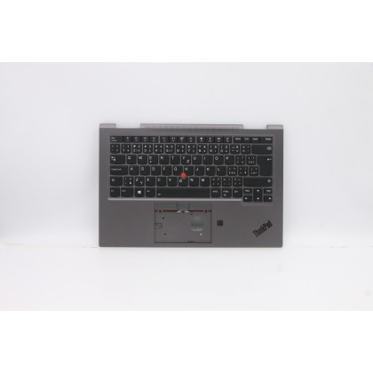 Lenovo 5M10V24843 Palmrest Top Case con tastiera, Ceco/Slovacco, grigio ferro, WLAN, UK