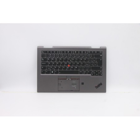 Lenovo 5M10V24843 Palmrest Top Case con tastiera, Ceco/Slovacco, grigio ferro, WLAN, UK