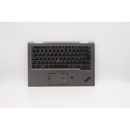 Lenovo 5M10V24844 Palmrest Top Case con tastiera, Danese, grigio ferro, WLAN, UK