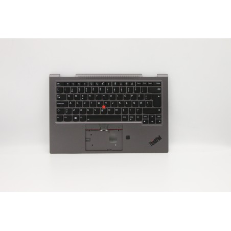 Lenovo 5M10V24844 Palmrest Top Case con tastiera, Danese, grigio ferro, WLAN, UK