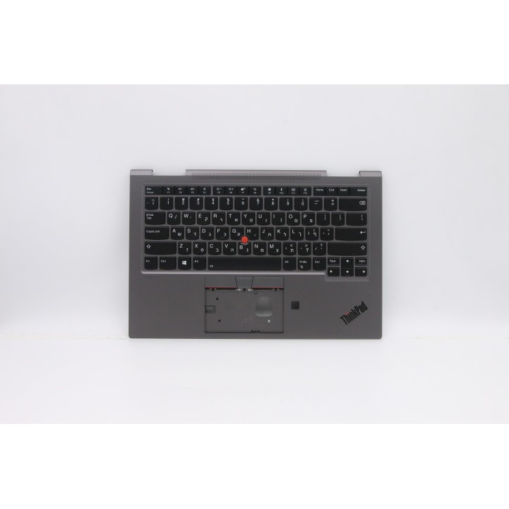Lenovo 5M10V24852 Palmrest Top Case con tastiera, Israele (ebraico), Grigio ferro, WLAN