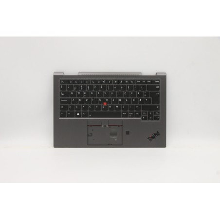 Lenovo 5M10V24860 Palmrest Top Case con tastiera, Norvegese, Grigio ferro, WLAN