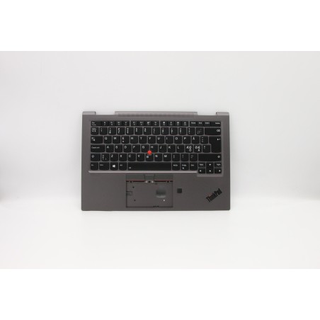 Lenovo 5M10V24861 Palmrest Top Case con tastiera, Europa del Nord, Grigio ferro, WLAN