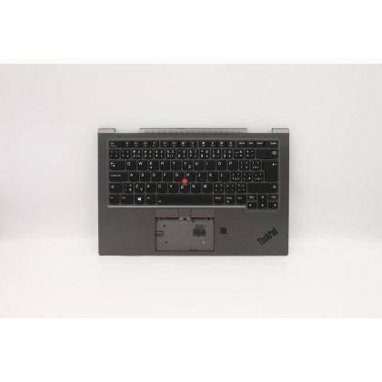 Lenovo 5M10V24915 Palmrest Top Case con tastiera, Ceco/Slovacco, grigio ferro, WWAN, UK