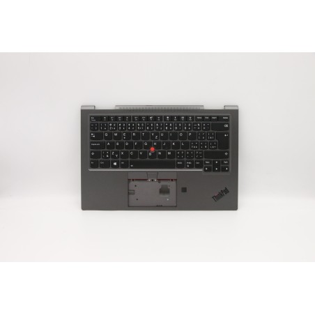 Lenovo 5M10V24915 Palmrest Top Case con tastiera, Ceco/Slovacco, grigio ferro, WWAN, UK