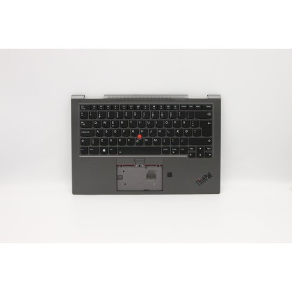 Lenovo 5M10V24916 Palmrest Top Case con tastiera, Danese, grigio ferro, WWAN, UK
