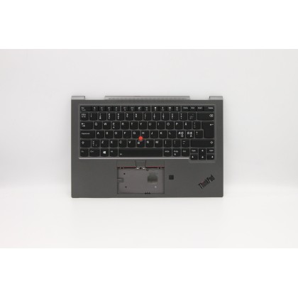 Lenovo 5M10V24933 Palmrest Top Case con tastiera, Lingue scandinave, Grigio ferro, WWAN