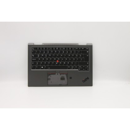 Lenovo 5M10V24942 Palmrest Top Case con tastiera, Turco, Grigio ferro, WWAN