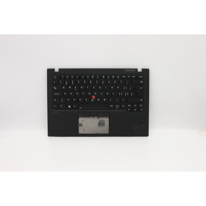 Lenovo 5M10V25522 Palmrest Top Case con tastiera, Svizzera, Nero intenso, Retroilluminazione, WLAN