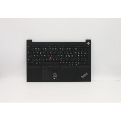 Lenovo 5M10W64565 Palmrest Top Case con tastiera, Ceco/Slovacco, nero, Senza retroilluminazione, Lettore di impronte digitali, U