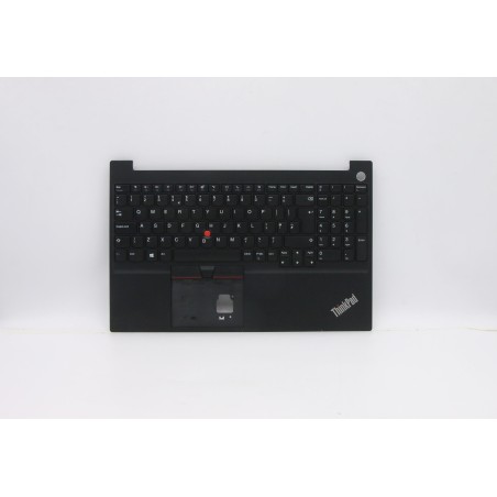 Lenovo 5M10W64571 Palmrest Top Case con tastiera, Inglese Regno Unito, Nero, Senza_retroilluminazione, Impronta digitale