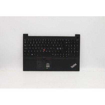 Lenovo 5M10W64596 Palmrest Top Case con tastiera, Norvegese, nero, Retroilluminazione, Senza lettore di impronte digitali
