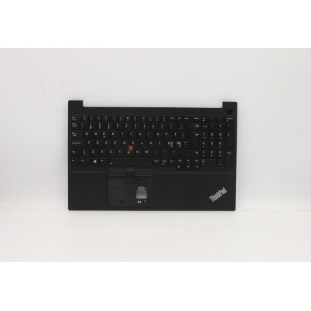 Lenovo 5M10W64596 Palmrest Top Case con tastiera, Norvegese, nero, Retroilluminazione, Senza lettore di impronte digitali