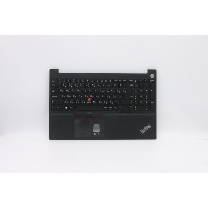 Lenovo 5M10W64632 Palmrest Top Case con tastiera, Russo, nero, Retroilluminazione, Lettore di impronte digitali