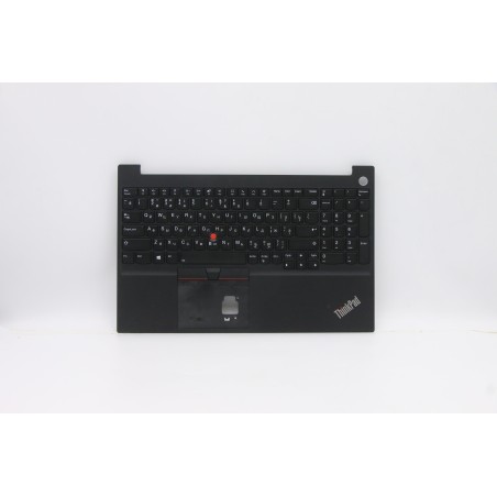 Lenovo 5M10W64632 Palmrest Top Case con tastiera, Russo, nero, Retroilluminazione, Lettore di impronte digitali