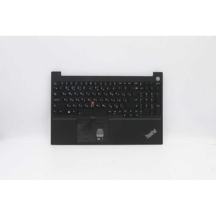 Lenovo 5M10W64632 Palmrest Top Case con tastiera, Russo, nero, Retroilluminazione, Lettore di impronte digitali