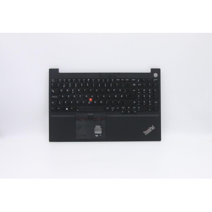 Lenovo 5M10W64636 Palmrest Top Case con tastiera, Europa del Nord, Nero, Retroilluminazione, Impronta digitale
