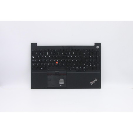Lenovo 5M10W64636 Palmrest Top Case con tastiera, Europa del Nord, Nero, Retroilluminazione, Impronta digitale