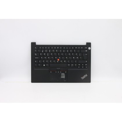 Lenovo 5M10Z27307 Palmrest Top Case con tastiera, Norvegese, Nero, Impronta digitale