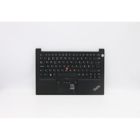 Lenovo 5M10Z27307 Palmrest Top Case con tastiera, Norvegese, Nero, Impronta digitale
