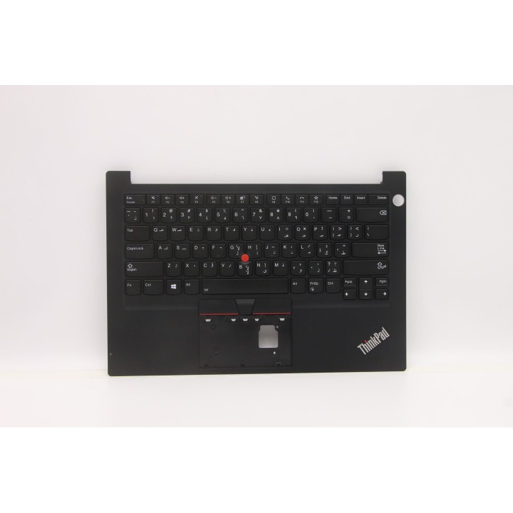 Lenovo 5M10Z27365 Palmrest Top Case con tastiera, Arabo, nero, Retroilluminazione, Lettore di impronte digitali, US