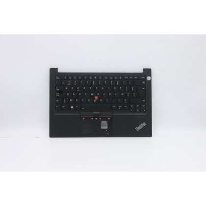Lenovo 5M10Z27366 Palmrest Top Case con tastiera, Belga, nero, Retroilluminazione, Lettore di impronte digitali, UK